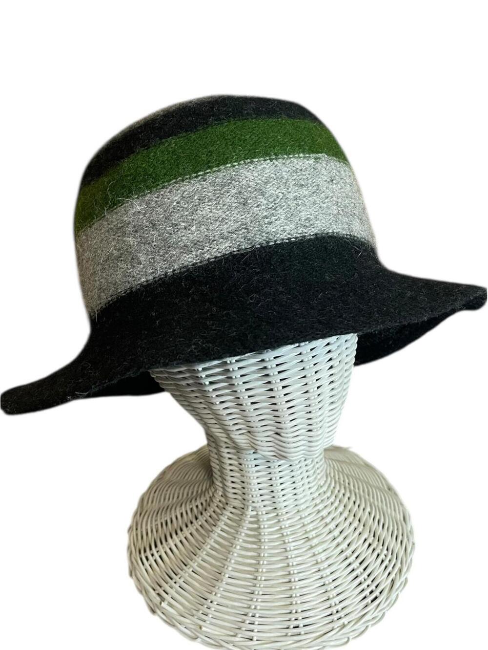 Chatties striped wool bucket hat one size